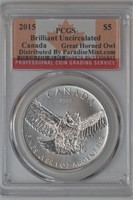 2015 Canada Great Horned Owl 1 ozt Silver .999
