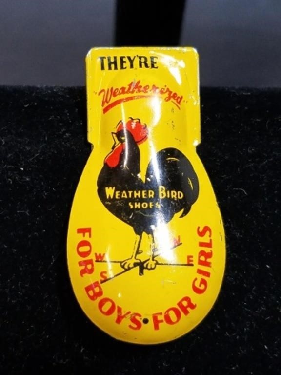 Vintage Weather Bird Shoes Tin Toy