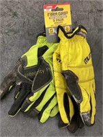 3pr Firm Grip Utility Gloves Large