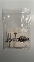 7 JEFFERSON NICKELS 1947-D, 1953-D, 1955, 1955-D,