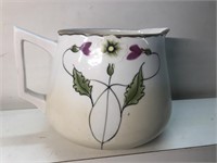 Beautiful hand-painted floral pitcher. Signed