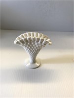 White Hobnail Vase 4"