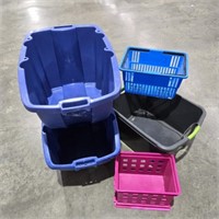 Collection of Stacking Bins & Storage Baskets