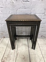 Carved Wood Nesting Tables