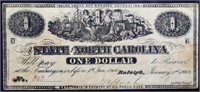 Genuine 1863 State Of NC $1 note