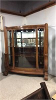 Amazing 1920s mahogany china cabinet with curved