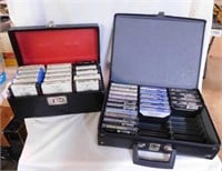 14 country music 8-track tapes in carrying case -