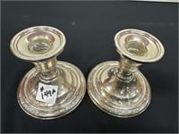 Pair of Sterling Candlesticks, Courtship