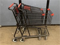 2 Used Metal Shopping Carts 39"x21”x37.5”