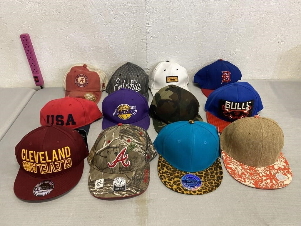 12 Sport Memorabilia Hats