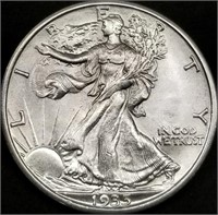 1935-S Walking Liberty Silver Half Dollar BU