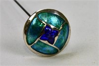 Sterling Silver and Enamel Charles Horner Hatpin