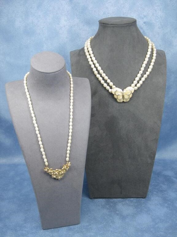 Two Faux Pearl Necklaces