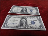 (2)1935D $1 Dollar Silver Certificates US banknote