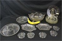 Vintage Clear Glass Plates, Coasters & Servers