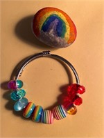 Bracelet & Painted Rock by 7 year old Client ??
