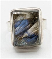 Ladies Sterling Silver Labradorite Ring