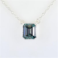 APPR $2100 Moissanite Necklace 2 Ct 925 Silver