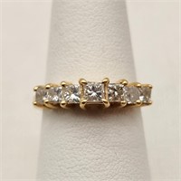 14K Gold Ring Square Diamonds