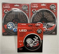 Heise Blue, Red, And White 5050 LED Strip Lights