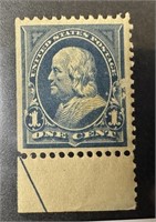 264 MINT NH MARGIN STAMP 1895 FRANKLIN ISSUE