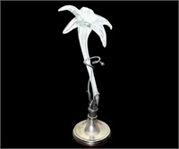 VINTAGE ELEGANT GLASS LILY W/ STAND