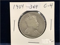 1904 Can Silver 50 Cent Piece  G4