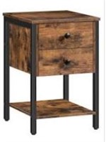 Hoobro Nightstand With 2 Drawers And Open Shelf,