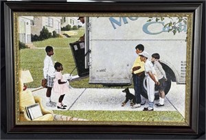 1963 NORMAN ROCKWELL "MORNING IN" CANVAS PRINT