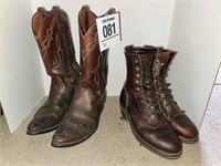 Ladies' leather boots (2 pr) sz 7.5 & 8.5