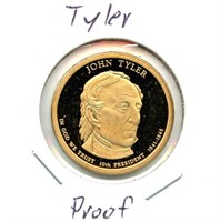John Tyler Proof Presidential Dollar