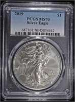 2019 AMERICAN SILVER EAGLE PCGS MS70