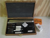 Gun Cleaning Kit In Wood Case W/Accessories Shown