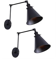 2 Black Industrial Wall Sconces Wall Mounted