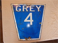 Vintage Steel "Grey 4" Traffic Sign