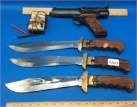 Large Folding Knives & Crosman Pellet Gun