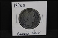 1898S Silver Barber Half Dollar