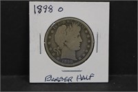 1898 O Silver Barber Half Dollar