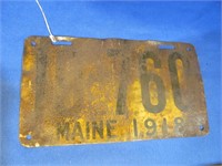 1918 Maine License Plate
