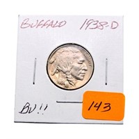 1938D Buffalo nickel BU