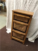 Small Chest With Three Wicker Drawer Baskets