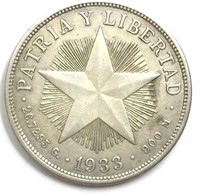 1933 Peso AU+ Cuba