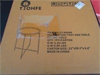 Taohfe Tray End Table Gold NEW