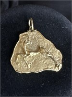 14K Gold Custom-made unicorn pendant 12.4 g