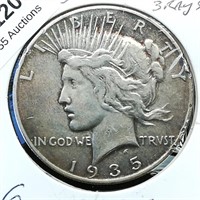 1935 S Peace Dollar $1 Rev 3 Rays