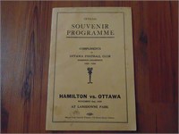 Hamilton VS Ottawa 1929 Souvenir Program