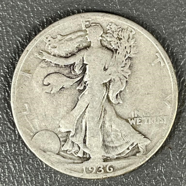 1936D Walking Liberty Silver (90%) Half Dollar