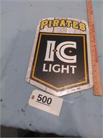 Pirates I C Light Wood Sign