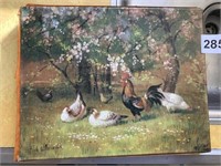 ROOSTER ON CANVAS 15/995 SIGNED LL SEE PHOTO