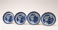 Qing Dynasty blue and white landscape pattern dish